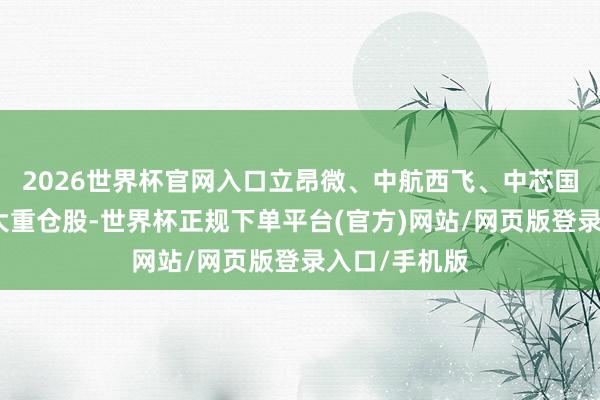 2026世界杯官网入口立昂微、中航西飞、中芯国际新晋前十大重仓股-世界杯正规下单平台(官方)网站/网页版登录入口/手机版