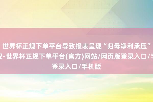 世界杯正规下单平台导致报表呈现“归母净利承压”的景况-世界杯正规下单平台(官方)网站/网页版登录入口/手机版