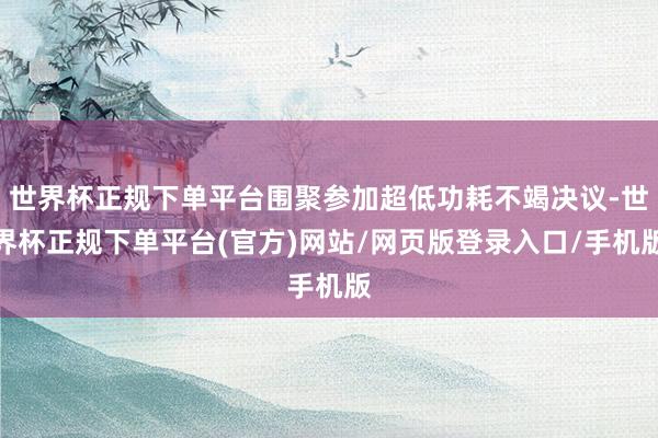 世界杯正规下单平台围聚参加超低功耗不竭决议-世界杯正规下单平台(官方)网站/网页版登录入口/手机版