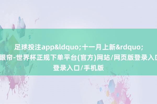 足球投注app&ldquo;十一月上新&rdquo;海报映入眼帘-世界杯正规下单平台(官方)网站/网页版登录入口/手机版