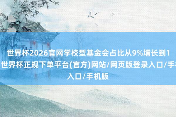世界杯2026官网学校型基金会占比从9%增长到16%-世界杯正规下单平台(官方)网站/网页版登录入口/手机版