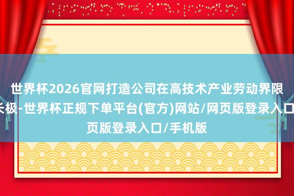 世界杯2026官网打造公司在高技术产业劳动界限的新增长极-世界杯正规下单平台(官方)网站/网页版登录入口/手机版
